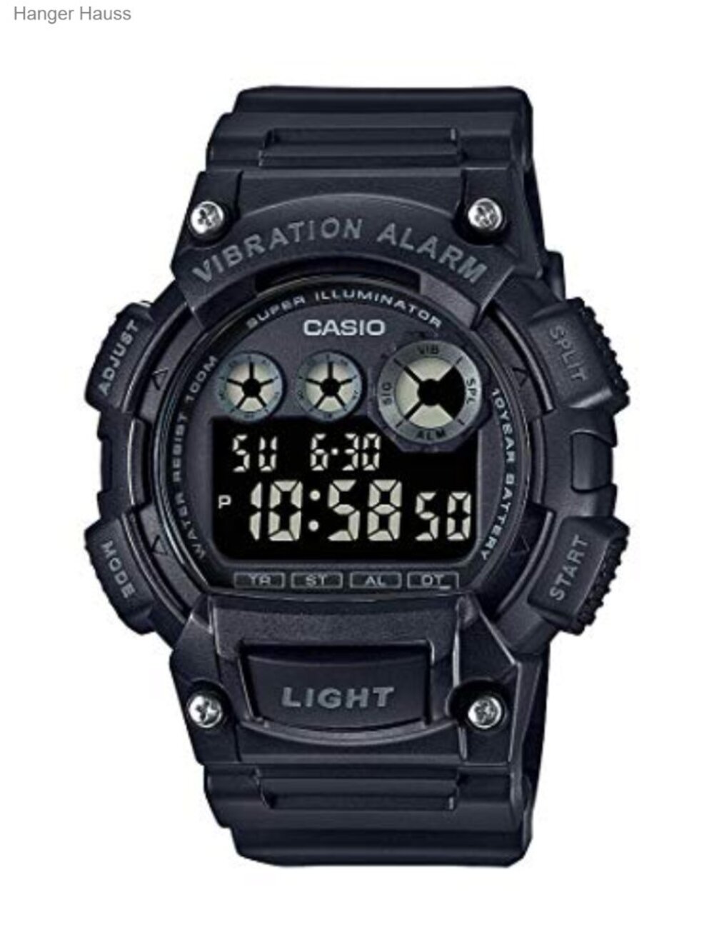 Digital Watch 44mm Japanese Quartz Resin Case 100m Water Resistant